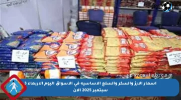 أسعار الأرز والسكر والسلع الأساسية في الأسواق اليوم الأربعاء 3 سبتمبر 2025 الآن